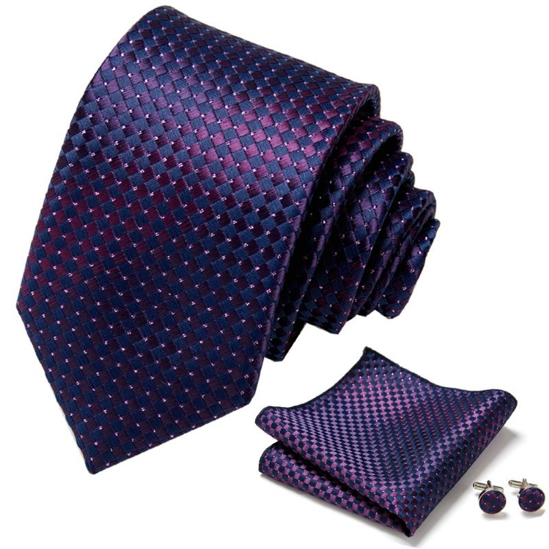 Slips Herre Business Profesjonell Kjole 3-delt Sett Stripet Gaveeske Polyester Silke 7.5 cm Emballasje