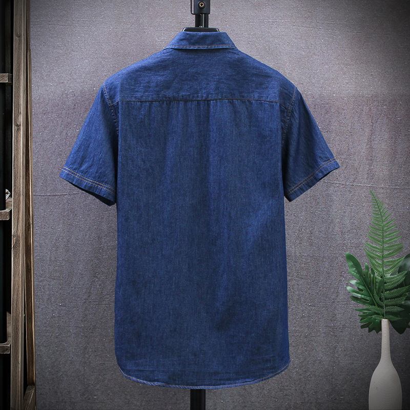 Skjorte Herre 2022 Sommer Bomull Kortermet T-skjorte Dongeriskjorte Fritidsskjorte Menn