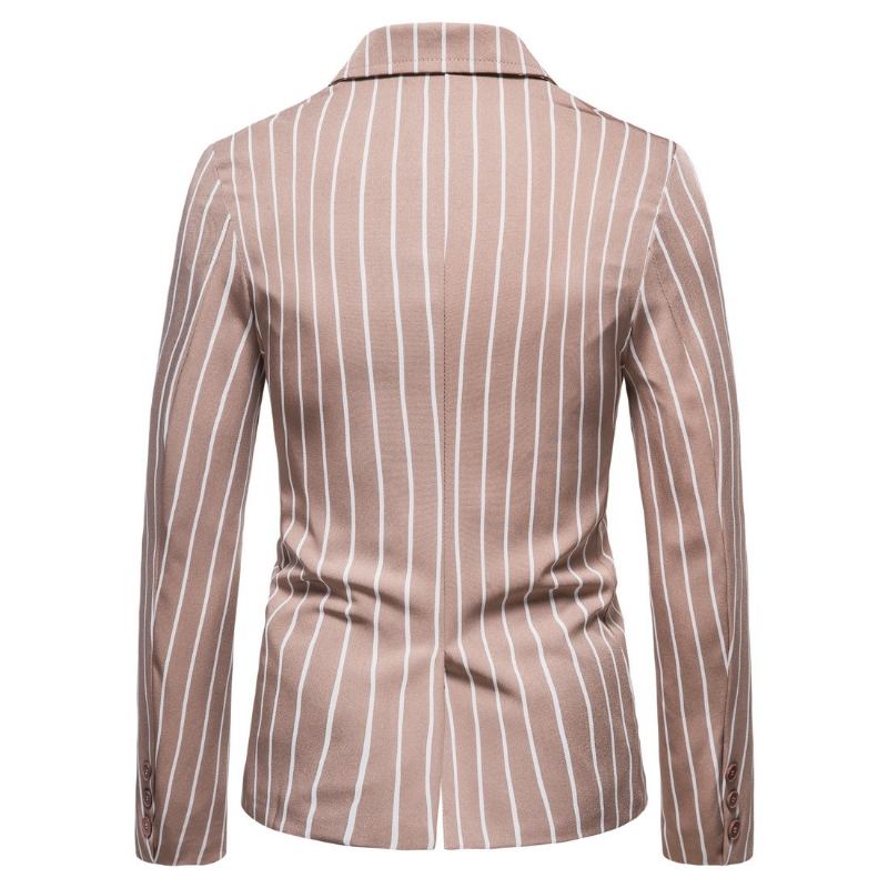 Høst Stor Størrelse Dress Stripet To Knapp Britisk Skjorte Lomme Dekorasjon Jakke Menn