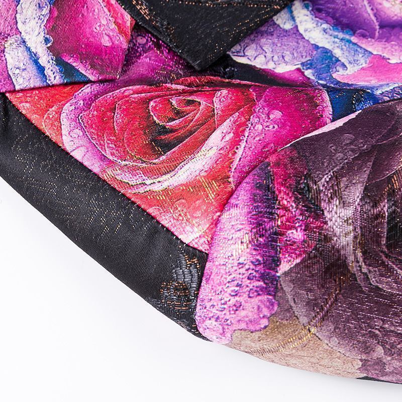Menns Fritidsdrakt Kjole Kjekk Kokett Dress Stor Rose Print Jakke Menn
