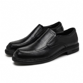 Forretningsskinnsko Menn Formell Kjole Arbeid Håndlagde Skinn Loafers Slip-on Herresko Med Tykke Såler