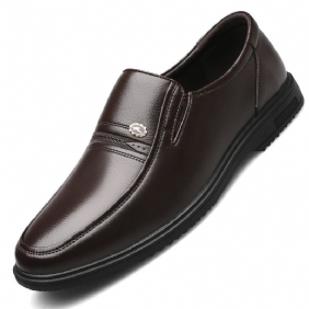 Høst Middelaldrende Eldre Skinnsko Menns Myke Såler Slip-on Sko Business Casual Far