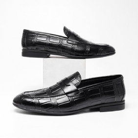 Høst Uformelle Skinnsko Menns Forretningstrend Lette Pustende Slip-on Skinn Loafers Menn