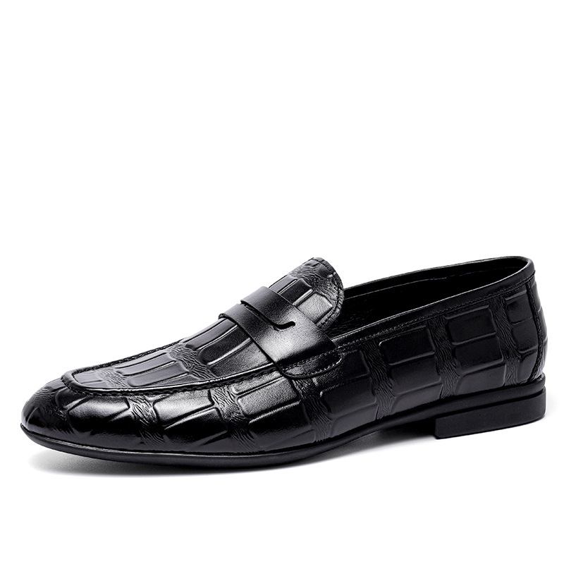 Høst Uformelle Skinnsko Menns Forretningstrend Lette Pustende Slip-on Skinn Loafers Menn