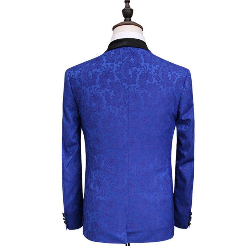 Dress Jacquard Menn Dresser Baoqing Frukt Krage Brudekjole Groomsmen Bankett