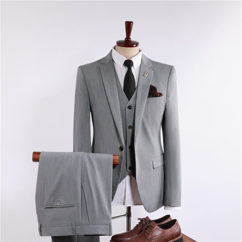 Dress Menn Tredelt Slank Casual Meteor Stripe Brudekjole Groomsmen Profesjonell