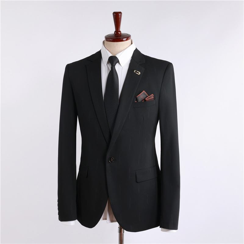 Dress Menn Tredelt Slank Casual Meteor Stripe Brudekjole Groomsmen Profesjonell