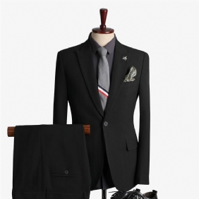 Dress Menns Todelt Business Casual Profesjonell Formell Kjole Groomsmen Brudgom Brudekjole