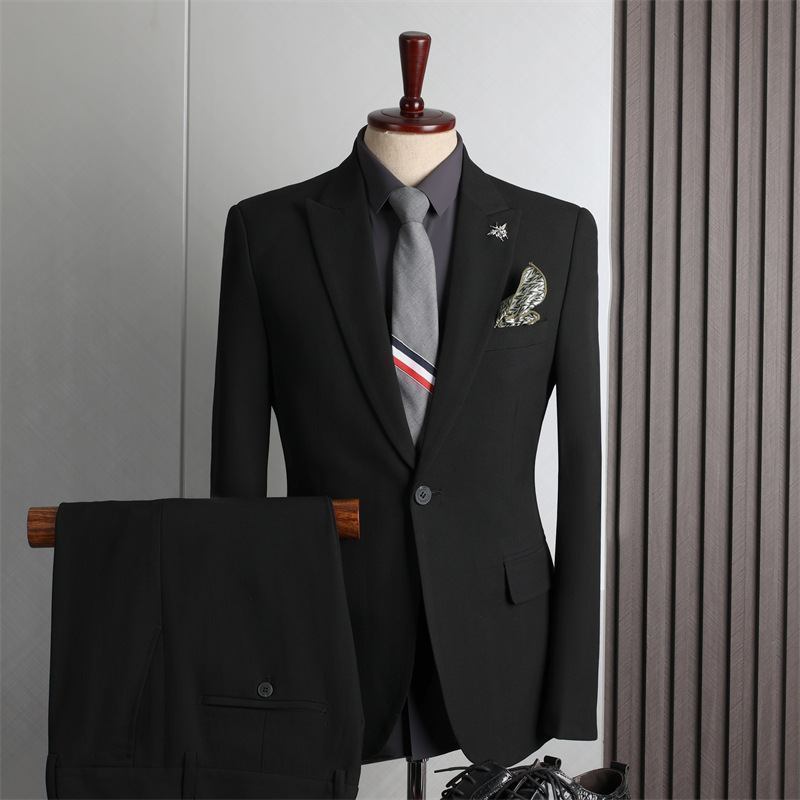 Dress Menns Todelt Business Casual Profesjonell Formell Kjole Groomsmen Brudgom Brudekjole