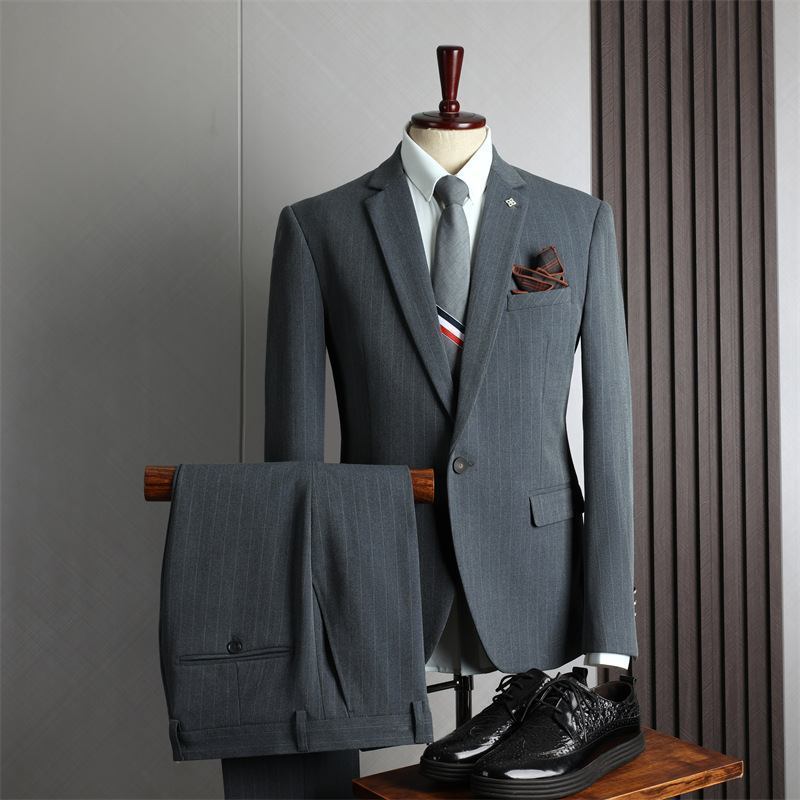 Dress Menns Tredelt Business Casual Profesjonell Formell Kjole Groomsmen Brudgom Brudekjole