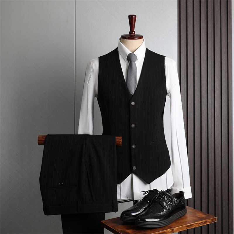 Dress Menns Tredelt Business Casual Profesjonell Formell Kjole Groomsmen Brudgom Brudekjole