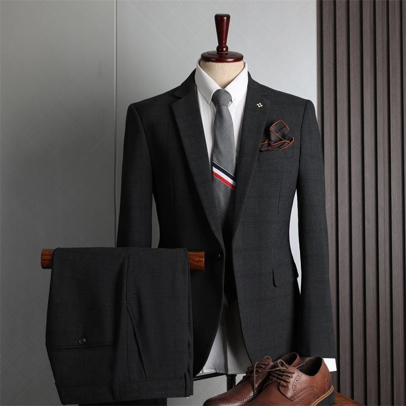 Dress Menns Tredelt Business Casual Profesjonell Formell Kjole Groomsmen Brudgom Brudekjole