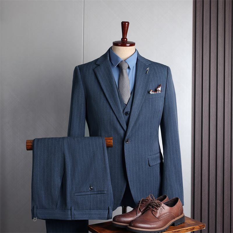 Dress Menns Tredelt Business Casual Profesjonell Formell Kjole Groomsmen Brudgom Brudekjole